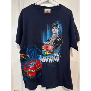 Vintage Winners Circle Jeff Gordon NASCAR T Shirt Blue 24 DuPont Hendrick Mens L